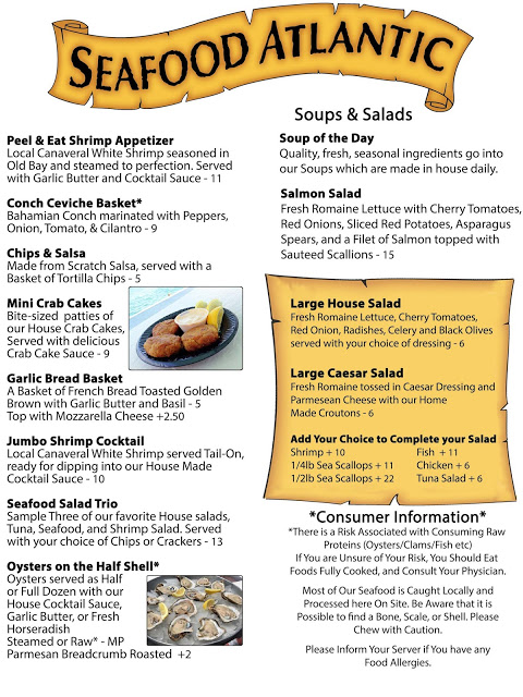 Seafood Atlantic Menu page 1